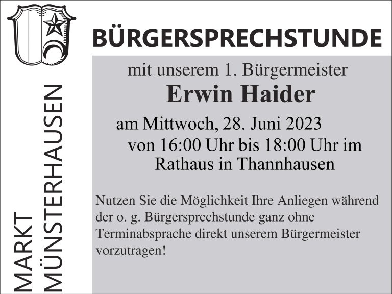 Bürgersprechstunde Münsterhausen 28.06.2023